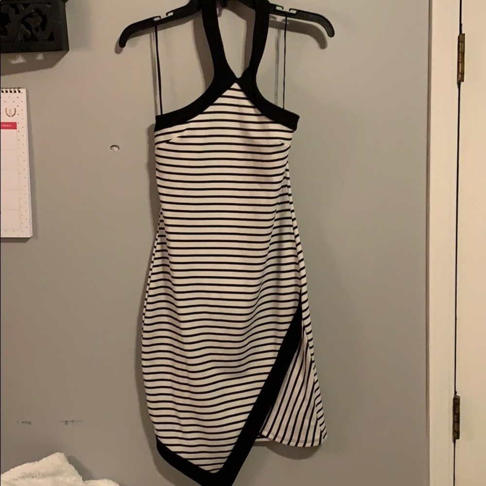 Kim cine black and white striped dress